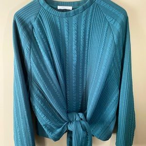 Zara basic sweater with exaggerated front tie knot